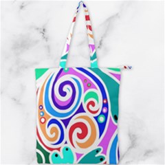 Crazy Pop Art - Doodle Circles   Double Zip Up Tote Bag by ConteMonfrey