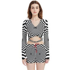 Spider Web Hypnotic Velvet Wrap Crop Top And Shorts Set by Amaryn4rt