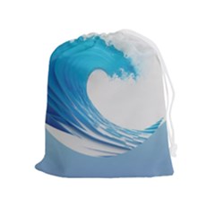 Wave Tsunami Tidal Wave Ocean Sea Water Drawstring Pouch (xl) by Wegoenart
