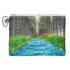 River Forest Landscape Nature Canvas Cosmetic Bag (xl) by Celenk