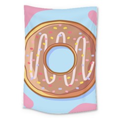 Dessert Food Donut Sweet Decor Chocolate Bread Large Tapestry by Uceng