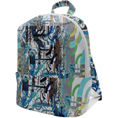 Abstract Acrylic Color Texture Watercolor Creative Zip Up Backpack