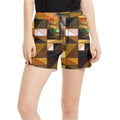 Abstract Experimental Geometric Shape Pattern Women s Runner Shorts by Uceng