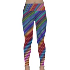 Multicolored Stripe Curve Striped Background Lightweight Velour Classic Yoga Leggings by Uceng