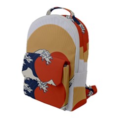 The Great Wave Off Kanagawa Waves Flap Pocket Backpack (large) by Wegoenart