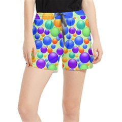 Background Pattern Design Colorful Bubbles Women s Runner Shorts by Ravend