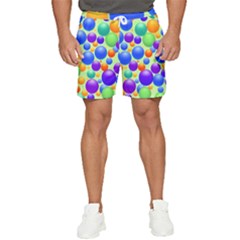 Background Pattern Design Colorful Bubbles Men s Runner Shorts by Ravend