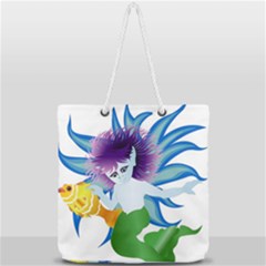 Mermaid Fantasy Undersea Merman Full Print Rope Handle Tote (large) by Salman4z