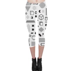 Pattern Hipster Abstract Form Geometric Line Variety Shapes Polkadots Fashion Style Seamless Capri Leggings  by Salman4z