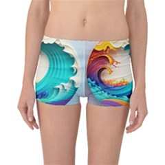Tsunami Tidal Wave Waves Minimalist Ocean Sea Boyleg Bikini Bottoms by Ravend