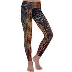 Data Abstract Abstract Background Background Kids  Lightweight Velour Classic Yoga Leggings by Ravend