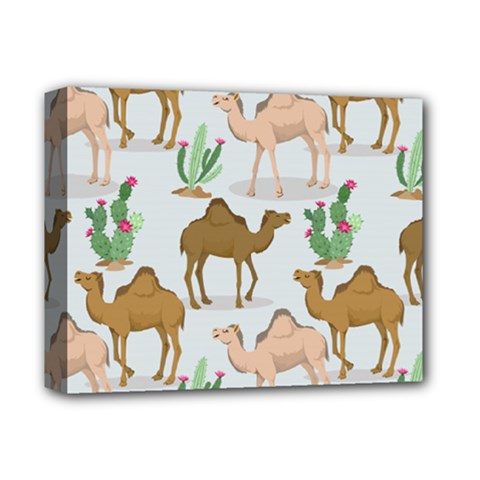 Camels-cactus-desert-pattern Deluxe Canvas 14  X 11  (stretched)