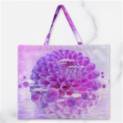 Dahlia Blossom Bloom Dahlias Fall Zipper Large Tote Bag by danenraven