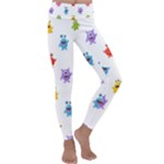 Seamless-pattern-cute-funny-monster-cartoon-isolated-white-background Kids  Lightweight Velour Classic Yoga Leggings