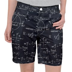 Mathematical-seamless-pattern-with-geometric-shapes-formulas Women s Pocket Shorts by Salman4z