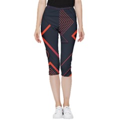 Gradient-geometric-shapes-dark-background-design Inside Out Lightweight Velour Capri Leggings  by Salman4z