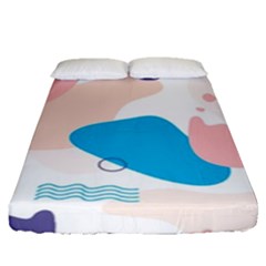 Hand-drawn-abstract-organic-shapes-background Fitted Sheet (queen Size) by Salman4z