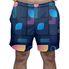 Gradient Geometric Shapes Dark Background Men s Shorts by Salman4z