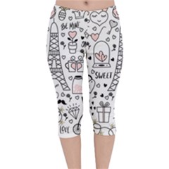 Big-collection-with-hand-drawn-objects-valentines-day Velvet Capri Leggings  by Salman4z