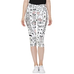 Big-collection-with-hand-drawn-objects-valentines-day Inside Out Lightweight Velour Capri Leggings  by Salman4z