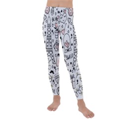 Big-collection-with-hand-drawn-objects-valentines-day Kids  Lightweight Velour Leggings by Salman4z