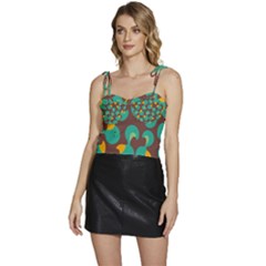Vector Illustration Seamless Pattern With Cartoon Duck Flowy Camisole Tie Up Top by pakminggu