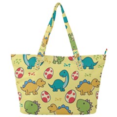 Seamless Pattern With Cute Dinosaurs Character Full Print Shoulder Bag by pakminggu
