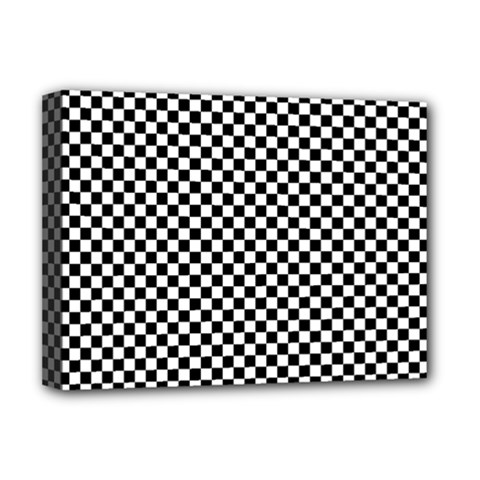 Black And White Checkerboard Background Board Checker Deluxe Canvas 16  X 12  (stretched)  by pakminggu