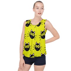 Cats Heads Pattern Design Bubble Hem Chiffon Tank Top by pakminggu