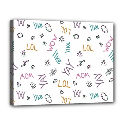 Doodle Pattern Canvas 14  X 11  (stretched)