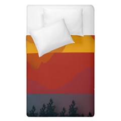 Mountain Forest Nature Scenery Art Mountains Duvet Cover Double Side (single Size) by pakminggu