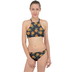Pineapple Background Pineapple Pattern Racer Front Bikini Set by pakminggu