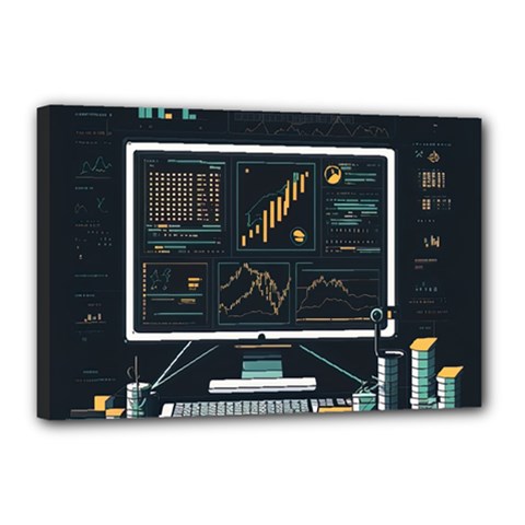 Remote Work Work From Home Online Work Canvas 18  X 12  (stretched)
