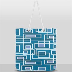 Geometric Rectangle Shape Linear Full Print Rope Handle Tote (large) by danenraven