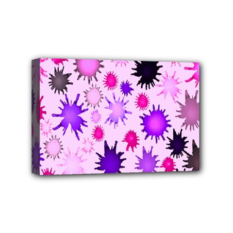 Inks Drops Black Paint Design Mini Canvas 6  X 4  (stretched) by danenraven