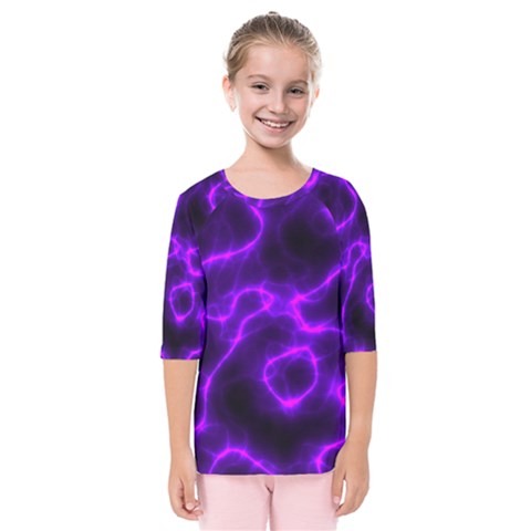 Purple Pattern Background Structure Kids  Quarter Sleeve Raglan Tee by danenraven