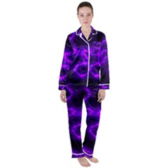 Purple Pattern Background Structure Women s Long Sleeve Satin Pajamas Set	 by danenraven
