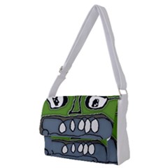 Extreme Closeup Angry Monster Vampire Full Print Messenger Bag (m) by dflcprintsclothing