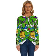 Teenage Mutant Ninja Turtles Long Sleeve Crew Neck Pullover Top by Mog4mog4