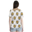 Lion Heads Pattern Design Doodle V-Neck Flutter Sleeve Top View2