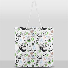 Giant Panda Bear Pattern Full Print Rope Handle Tote (large) by Bakwanart