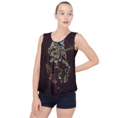 Astronaut Playing Guitar Parody Bubble Hem Chiffon Tank Top by Bakwanart