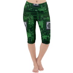 Technology Computer Chip Electronics Industry Circuit Board Lightweight Velour Cropped Yoga Leggings by Bakwanart