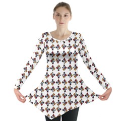 Mixed Abstract Colors Pattern Long Sleeve Tunic  by dflcprintsclothing