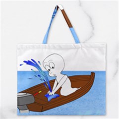 Spirit-boat-funny-comic-graphic Zipper Large Tote Bag by 99art