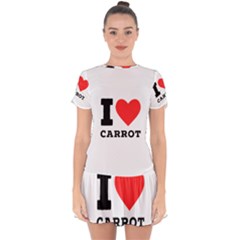 I Love Carrots  Drop Hem Mini Chiffon Dress