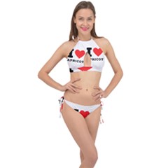 I Love Apricot  Cross Front Halter Bikini Set by ilovewhateva