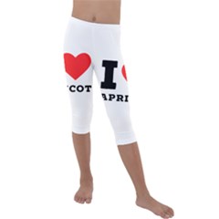 I Love Apricot  Kids  Lightweight Velour Capri Leggings  by ilovewhateva