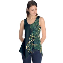 Angry Male Lion Sleeveless Tunic by Cowasu