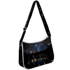 New York Night Central Park Skyscrapers Skyline Zip Up Shoulder Bag by Cowasu